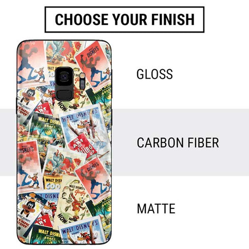 Disney Friends Retro Goofy Stamps Art Galaxy S9 Skin